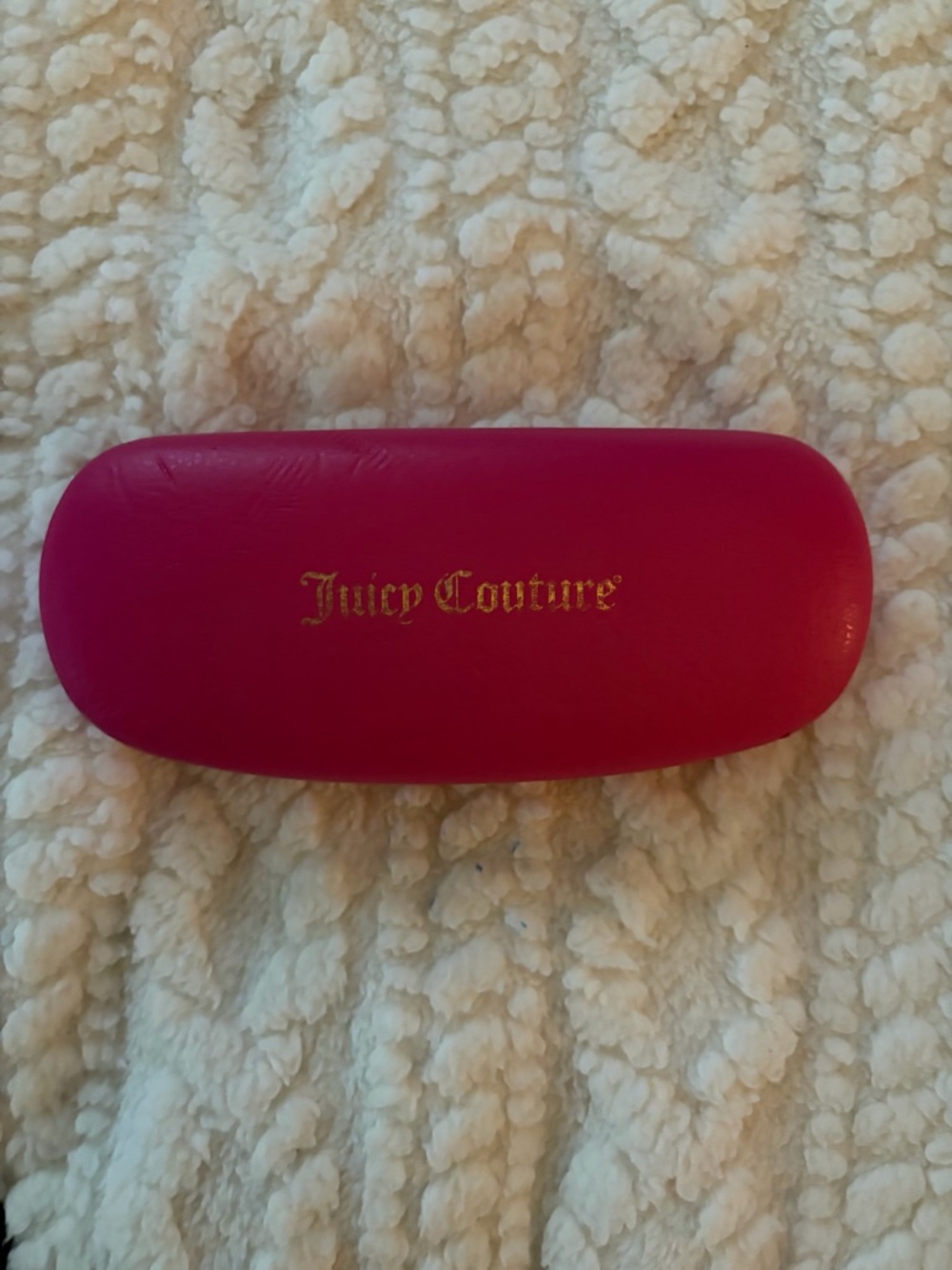 Juicy Couture Hot Pink Eyewear Case with Gold Logo